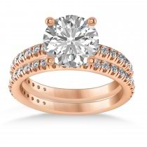Lab Grown Diamond Round-Set Semi-Eternity Bridal Set 18k Rose Gold (2.62ct)