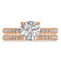 Lab Grown Diamond Round-Set Semi-Eternity Bridal Set 18k Rose Gold (2.62ct)