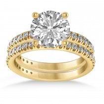 Lab Grown Diamond Round-Set Semi-Eternity Bridal Set 18k Yellow Gold (2.62ct)