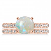 Opal & Diamond Round-Set Semi-Eternity Bridal Set 18k Rose Gold (1.92ct)