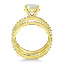 Opal & Diamond Round-Set Semi-Eternity Bridal Set 18k Yellow Gold (1.92ct)