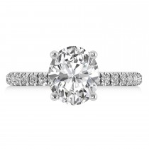 Diamond Oval-Set Engagement Ring 18k White Gold (3.36ct)