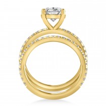Diamond Oval-Set Semi-Eternity Bridal Set 14k Yellow Gold (3.77ct)
