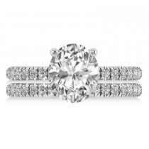 Diamond Oval-Set Semi-Eternity Bridal Set 18k White Gold (3.77ct)