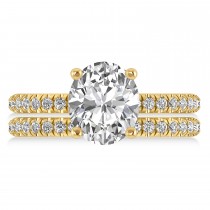 Diamond Oval-Set Semi-Eternity Bridal Set 18k Yellow Gold (3.77ct)