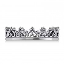 Inverted Heart Crown Ring 14k White Gold
