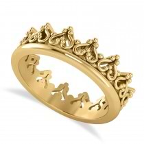 Inverted Heart Crown Ring 14k Yellow Gold