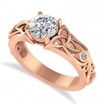 Diamond Celtic Engagement Ring 14k Rose Gold (1.06ct)
