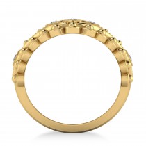 Ladies Diamond Antique Style Cigar Ring 14k Yellow Gold (0.21 ctw)