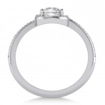 Pear White Diamond Nouveau Ring 14k White Gold (1.11 ctw)