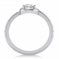 Pear Moissanite & Diamond Nouveau Ring 14k White Gold (1.11 ctw)