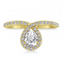 Pear White Diamond Nouveau Ring 18k Yellow Gold (1.11 ctw)