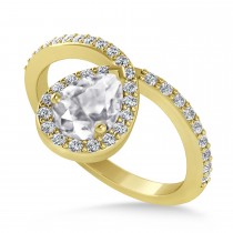 Pear White Diamond Nouveau Ring 18k Yellow Gold (1.11 ctw)