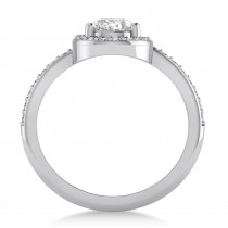Round White Diamond Nouveau Ring 14k White Gold (1.11 ctw)