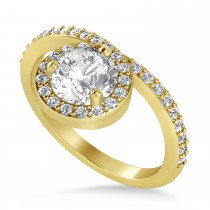 Round White Diamond Nouveau Ring 18k Yellow Gold (1.11 ctw)