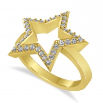 Galaxy Star Diamond Accented Ladies Ring 14k Yellow Gold (0.35ct)