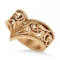 V-Shape Antique/Vintage-Style Chevron Ring 14k Rose Gold