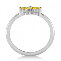 Yellow Sapphire Flower Marquise Ring 14k White Gold (0.72 ctw)