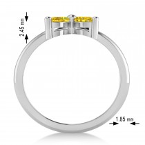 Yellow Sapphire Flower Marquise Ring 14k White Gold (0.72 ctw)