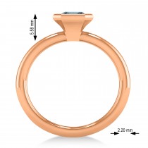 Emerald-Cut Bezel-Set Aquamarine Solitaire Ring 14k Rose Gold (1.00 ctw)