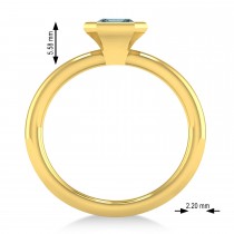 Emerald-Cut Bezel-Set Aquamarine Solitaire Ring 14k Yellow Gold (1.00 ctw)