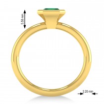 Emerald-Cut Bezel-Set Emerald Solitaire Ring 14k Yellow Gold (1.00 ctw)