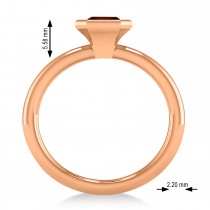 Emerald-Cut Bezel-Set Garnet Solitaire Ring 14k Rose Gold (1.00 ctw)