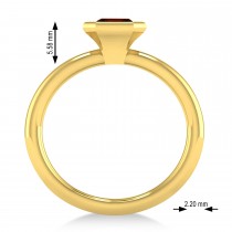 Emerald-Cut Bezel-Set Garnet Solitaire Ring 14k Yellow Gold (1.00 ctw)