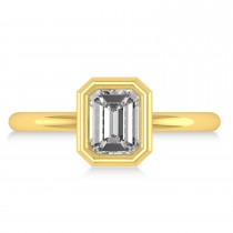 Emerald-Cut Bezel-Set Moissanite Solitaire Ring 14k Yellow Gold (1.00 ctw)