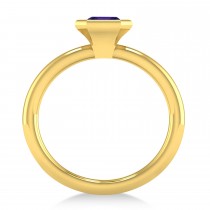 Emerald-Cut Bezel-Set Tanzanite Solitaire Ring 14k Yellow Gold (1.00 ctw)
