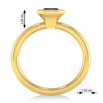 Emerald-Cut Bezel-Set Tanzanite Solitaire Ring 14k Yellow Gold (1.00 ctw)