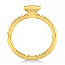 Emerald-Cut Bezel-Set Yellow Diamond Solitaire Ring 14k Yellow Gold (1.00 ctw)