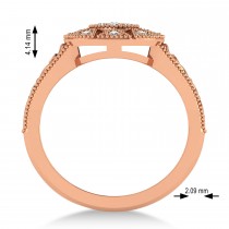 Diamond Milgrain Octagram Ladies' Ring 14k Rose Gold (0.23ct)