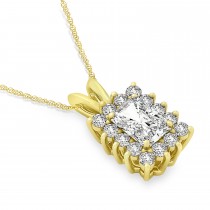 Emerald Shape Diamond Pendant Necklace 14k Yellow Gold (3.00ct)