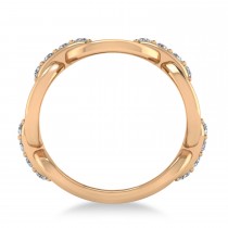 Ladies Diamond Novelty Link Ring in 14k Rose Gold (0.48 ctw)