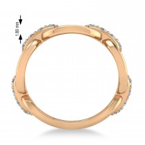 Ladies Diamond Novelty Link Ring in 14k Rose Gold (0.48 ctw)