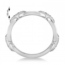 Ladies Diamond Novelty Link Ring in 14k White Gold (0.48 ctw)