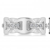 Ladies Diamond Novelty Link Ring in 14k White Gold (0.48 ctw)