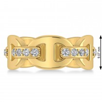 Ladies Diamond Novelty Link Ring in 14k Yellow Gold (0.48 ctw)