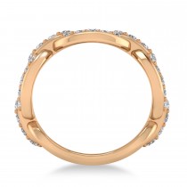 Diamond Accented Ladies Diamond Link Ring in 14k Rose Gold (1.20 ctw)