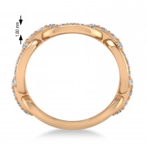 Diamond Accented Ladies Diamond Link Ring in 14k Rose Gold (1.20 ctw)