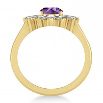 Amethyst & Diamond Oval Cut Ballerina Engagement Ring 14k Yellow Gold (3.06 ctw)