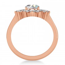 Moissanite & Diamond Oval Cut Ballerina Engagement Ring 14k Rose Gold (2.59 ctw)