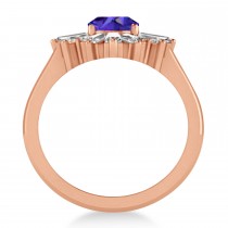 Tanzanite & Diamond Oval Cut Ballerina Engagement Ring 18k Rose Gold (3.06 ctw)