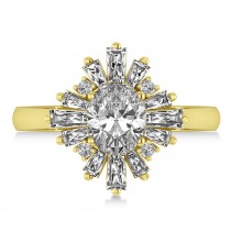 Diamond Oval Cut Ballerina Engagement Ring 18k Yellow Gold (2.51 ctw)
