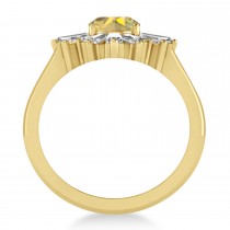 Yellow Diamond Oval Cut Ballerina Engagement Ring 14k Yellow Gold (2.51 ctw)