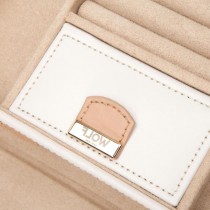 WOLF Chloe Small Jewelry Box in Cream Pattern Leather