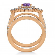 Amethyst & Diamond Ballerina Engagement Ring 14k Rose Gold (2.74 ctw)
