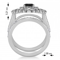 Black Diamond & Diamond Ballerina Engagement Ring Platinum (2.74 ctw)