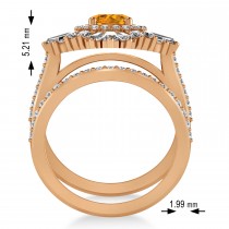 Citrine & Diamond Ballerina Engagement Ring 18k Rose Gold (2.74 ctw)